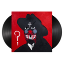 black Vinyl records with a graphic design cover featuring a black figure with a red background for 21 Savage's WHAT HAPPENED TO THE STREETS