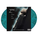 Vinyl record cover for 'Me Against the World' by 2Pac with a teal colorway.