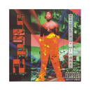 Album cover with a person in orange pants against a colorful background, featuring text and a parental advisory label.