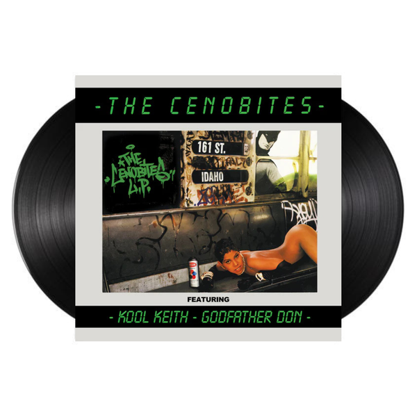 Vinyl record with a cover featuring text and images, including 'The Cenobites' and 'Kool Keith'.