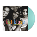 Blue Vinyl record with a black and white photo of three women of Kut Klose and colorful text on the cover.