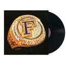 Vinyl record with a gold championship ring design on the cover