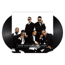 Vinyl record with a cover featuring a group of men in suits and sunglasses, labeled 'New Edition Hits'.