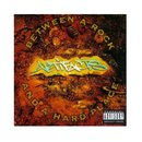 Album cover for 'Between a Rock and a Hard Place' by Artifacts featuring a textured background with the band's name