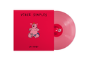 Vinyl record with red cover featuring an illustration and 'Vince Staples' text on a white background