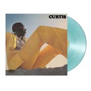 Vinyl record with a cover featuring Curtis Mayfield in yellow pants and sunglasses, titled 'Curtis'.