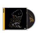 CD with black cover featuring a cloud and animal illustration, yellow spine with brand name.