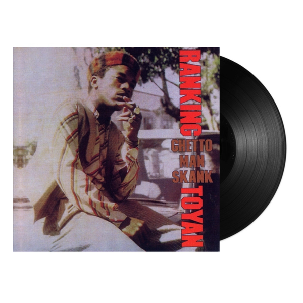 Vinyl record with a cover featuring a person and text on a white background