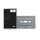 gray Cassette tape and its cover with Kendrick Lamar album art on a white background