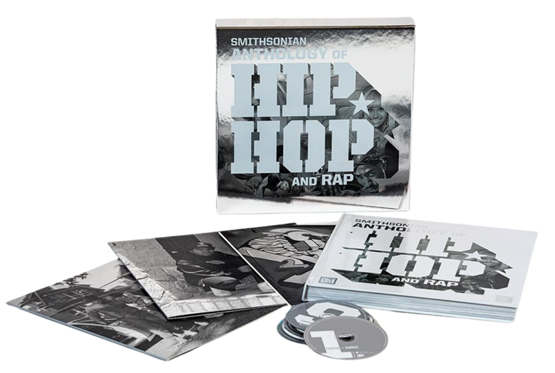 Smithsonian Anthology of Hip Hop and Rap book set on a white background