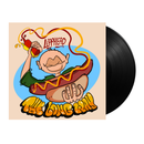 Vinyl record with a colorful cover featuring a cartoon character and text.