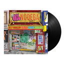 Vinyl record with a colorful cover featuring a graffiti-covered storefront.