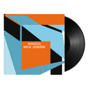 A vinyl record with the album Wave[s] by Mick Jenkins. The cover features geometric designs in blue and orange on a white background.