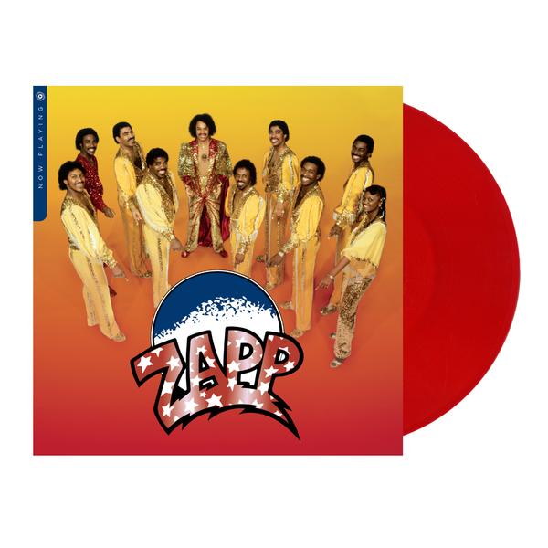 Vinyl record with a colorful cover featuring a group of people and the Zapp logo.
