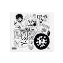 CD cover art featuring a black and white illustration with various characters and elements related to hip-hop culture
